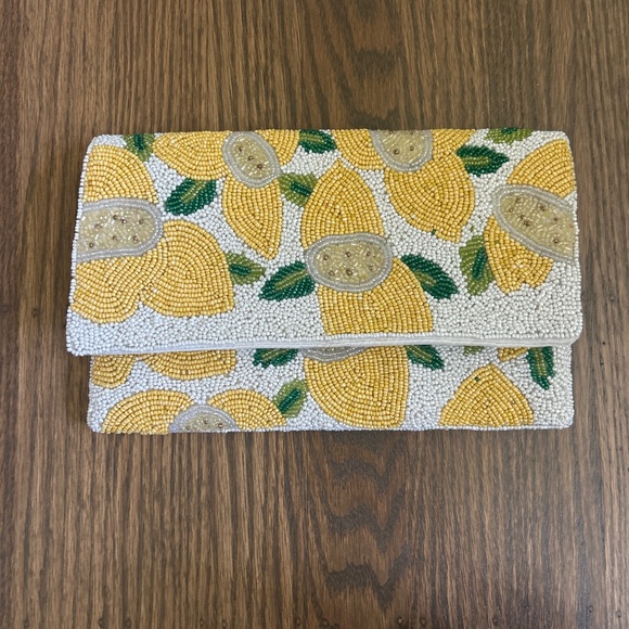 Antik Kraft Handbags - Antik Kraft Beaded Lemon Clutch